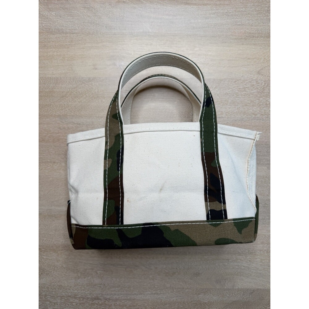 LL Bean Vintage 90s Boat and Tote Bag Mini Camoflauge Trim Y2K Rare - Picture 6 of 10
